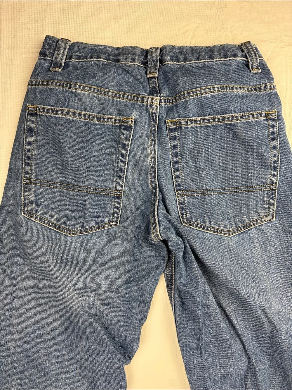 Old Navy Boys Loose Straight-Leg Jeans Blue Denim Adjustable Waist Size 16